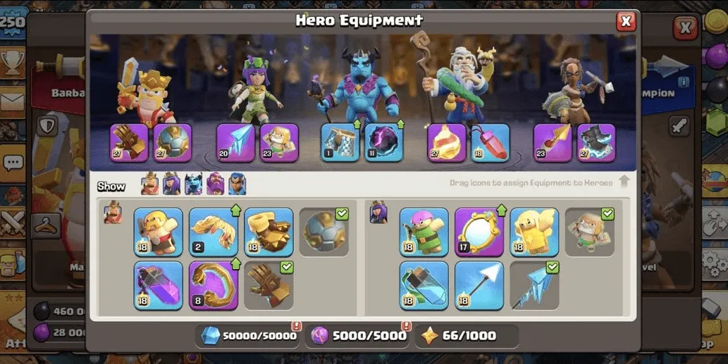 COC555 SULTAN ACCOUNT TH17 ALL MAXED HERO ALL MAXED DEFENSE ALL MAXED EQUIPMENT LIT 5571 TROPHIES (G)